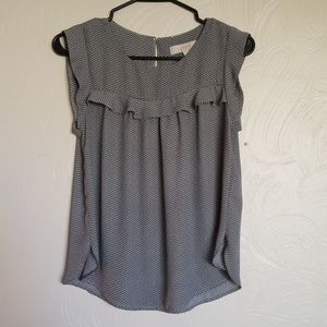 Loft black and white blouse